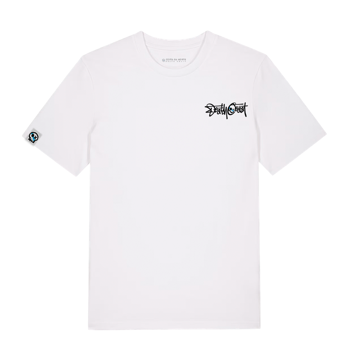Camiseta BEBA blanca, frente: logo Gundar sobre el corazón