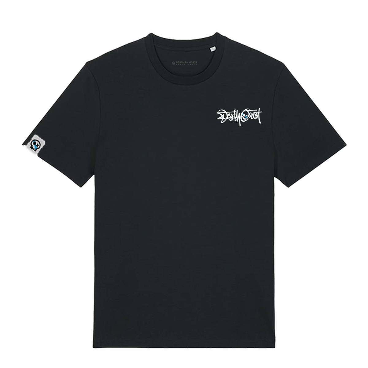 Camiseta SOESTO negra, frente: logo Gundar sobre el corazón