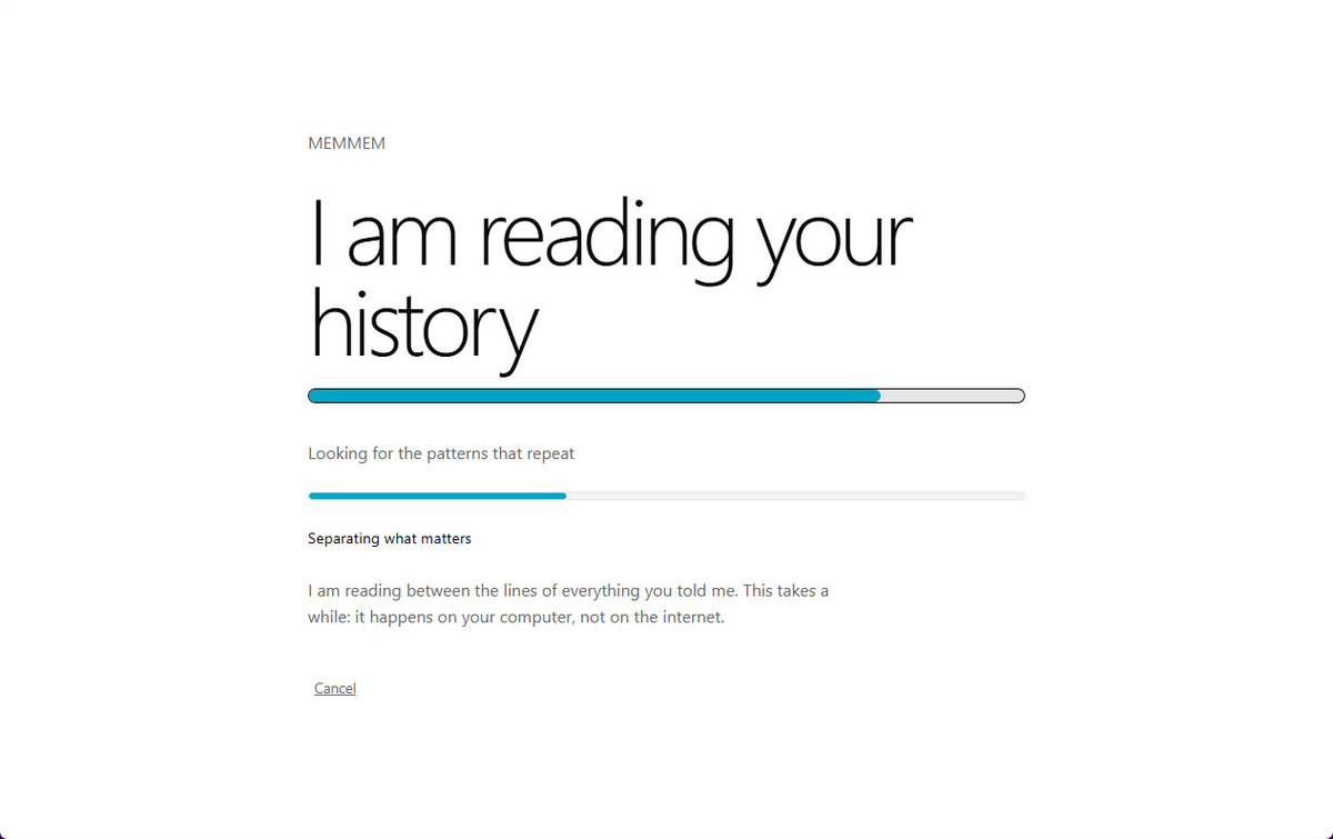 MEMMEM leyendo tu historial, todo en tu ordenador